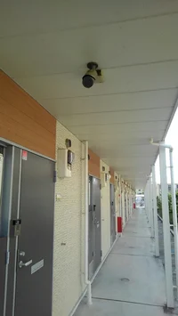 共用スペースに防犯カメラが設置されております。