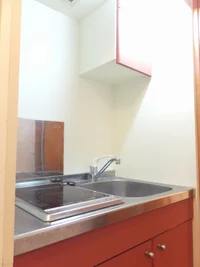 2口電気コンロ設置済み。