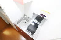 2口コンロ付きラジエントヒータを設置
