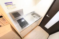 ワイドキッチン2口コンロ(ⅠH専用)お掃除が楽チン