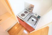 ２口コンロ付きラジエントヒータを設置