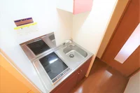 2口コンロ付きラジエントヒータを設置