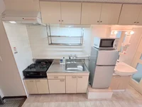 ２口コンロ付♪スーパーで食材を買ってきたらすぐにお料理に取り掛かれます！