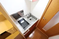 ２口コンロ付きラジエントヒータを設置