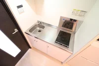 ワイドキッチン2口コンロ(ⅠH専用)お掃除が楽チン