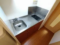 シンク広めで料理快適です♪シングルレバー設置