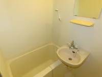 洗面台とユニット式のお風呂です