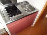 2口電気コンロ付ミニキッチン。
