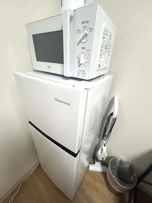 冷蔵庫、電子レンジ、ケトル完備♪