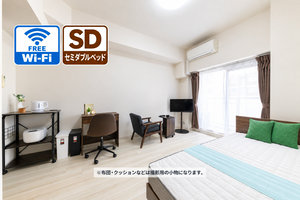 のマンスリーマンション・ウィークリーマンション「SステイAD大阪城・大阪ビジネスパーク【禁煙ルーム・Wi-Fi無料・セミダブルベッド】(No.1131008)」メイン画像