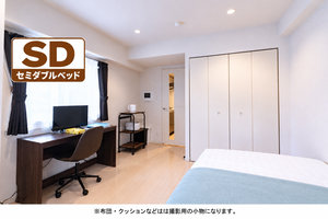 横浜市のマンスリーマンション・ウィークリーマンション「SステイPD西横浜【禁煙ルーム・Wi-Fiレンタル可・セミダブルベッド】(No.1135120)」メイン画像