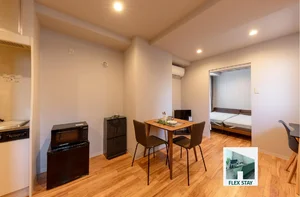 札幌市の家具家電付きマンスリーマンション「《フレックスステイ月寒》最寄り駅まで徒歩2分！大通駅まで乗継なし10分！駐車場あり！プレミストドームまで１駅！ (No.1153419)」メイン画像