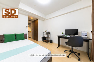 のマンスリーマンション・ウィークリーマンション「SステイRH心斎橋ヴィータ【禁煙ルーム・１K・セミダブルベッド】(No.1239804)」メイン画像