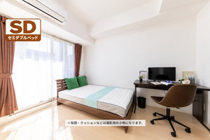 大阪府のマンスリーマンション・ウィークリーマンション「SステイEXE北大阪・十三【禁煙ルーム・１K・セミダブルベッド】(No.1248638)」メイン画像