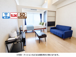 のマンスリーマンション・ウィークリーマンション「📣お値引き🈹キャンペーン✨Wi-Fi🛜無料✨禁煙🚭	セミダブル🛌	１LDK✨ソファ🛋️Sステイ神戸三宮ラシュレ(No.1252177)」メイン画像