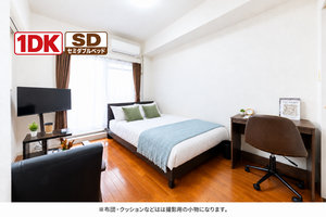 南森町駅（大阪府）のマンスリーマンション・ウィークリーマンション「📣お値引き🈹キャンペーン✨Wi-Fi🛜レンタル可✨禁煙🚭	セミダブル🛌１DK🛋️SステイEL天満橋(No.1268653)」メイン画像