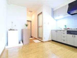 玄関　室内洗濯機置き場　コインランドリーに行かなくても毎日洗濯できるので便利♪