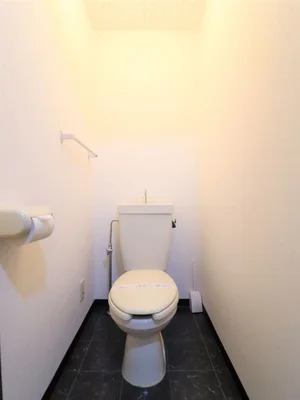嬉しいトイレ風呂別設計で、トイレブラシに加えて、トイレットペーパーも3ロールご用意しております。短期の場合も中～長期の場合も快適にご利用いただくために、清掃用の備品も標準装備でご案内いたします。(‘・ω・`)