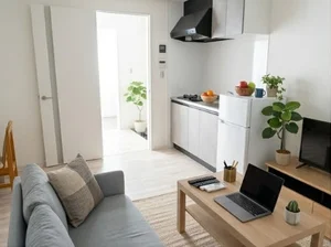 大阪府のマンスリーマンション・ウィークリーマンション「🌈☁【新築✨✨】りんくうタウン駅徒歩7分⭐家具家電付きの最新アパート🐻‍❄️【３月🌸中旬入居可！！】 105(No.1308332)」メイン画像