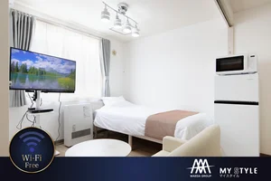 札幌市の家具家電付きマンスリーマンション「✨春割✨1カ月108,000円⇒94,800円🎵「西18丁目駅」徒歩2分の好立地🎵wi-fi完備です🎵 703号室(No.1312328)」メイン画像