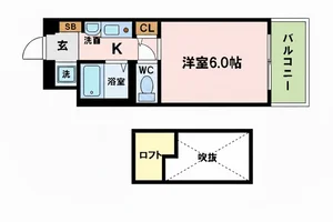 大阪市のマンスリーマンション・ウィークリーマンション「TR淀屋橋WEST1【利便性◎・住環境◎・ネット無料・スーパー間近・ロフト付】 1K(No.1316094)」メイン画像