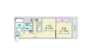 1LDKタイプでゆったり