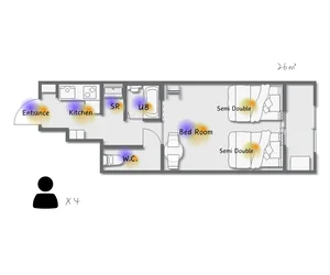 1K間取り図です。