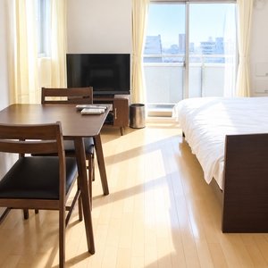 大阪のウィークリーマンション・マンスリーマンション「【29㎡超×ダブルベッド🛏️】江坂4分｜角部屋・Wi-Fi無料｜ エストーネ江坂 (No.1376588)」メイン画像
