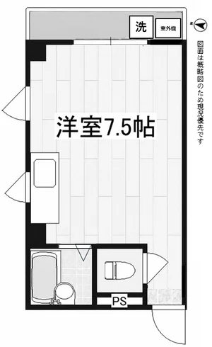 のマンスリーマンション・ウィークリーマンション「大産西新マンション【空港線　西新駅　徒歩５分】 １Ｒ：シングル(No.1386545)」メイン画像