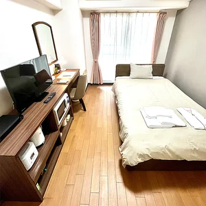 広島県のマンスリーマンション・ウィークリーマンション「👍団体利用にも‼️諸経費・清掃費なし/週1回無料清掃/🚇路面電車６・８号線　【アーバンタイムス広島】🚙🚲　 3S-5・シングル(No.1393316)」メイン画像