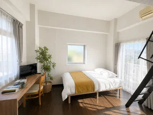のマンスリーマンション・ウィークリーマンション「★角部屋★wifi無料★オートロック★便利環境★GM北九州9 401・1K＋ロフト(No.1401272)」メイン画像