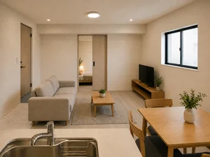 札幌市の家具家電付きマンスリーマンション「🔹フリーベース千歳駅前🔹🔸206号室🔸 206・🔹2027年1月入居新築🔹🔸約50㎡の広々１LDK他にありません！🔸(No.1414497)」メイン画像