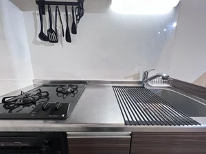 2口コンロと調理スペース