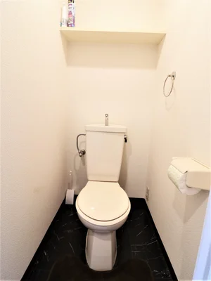バストイレ別で、トイレットペーパーが3つまで付いてます！　トイレ洗剤とブラシ付きで　いつもきれいに快適に！