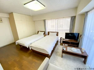 千葉県のマンスリーマンション・ウィークリーマンション「ユニオンマンスリー松戸２ 1001 1R・ツイン・くつろぎstyle【２名入居におすすめ】(No.147397)」メイン画像