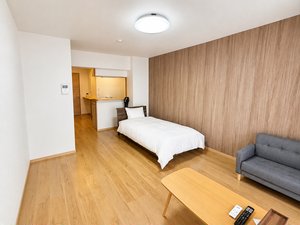 のマンスリーマンション・ウィークリーマンション「リバーヒルズ｜中越パルプ近く｜36㎡の家具家電付きワンルーム・駐車場無料 103・シングル（1R）(No.1499857)」メイン画像