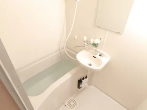 浴室　湯船につかってゆったり疲れを落としていただけます。　シャンプーリンスなどすべて標準品です。