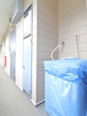 屋外洗濯機置き場