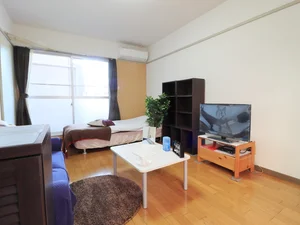 窓が大きく、外光を取り込みやすいので、室内が明るいです 大き目のテレビあり 仕事終わりや休日にゆったりと寛げるお部屋です