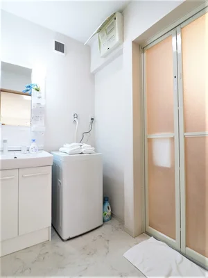 独立洗面台有の脱衣所 朝の身支度もしやすいです