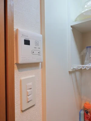 給湯スイッチ 温度調節が簡単にできます