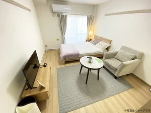 東京の家具家電付きマンスリーマンション「ユニオンマンスリー河辺１ 205 1R・セミダブル(No.366754)」メイン画像