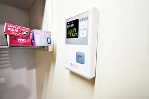 給湯スイッチあり 温度調節可能 お湯をご使用する際には必ずONに!