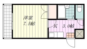 １Kのお部屋です☆☆４階で日当たりも抜群のお部屋ですのでごゆっくりおくつろぎいただけるかと思います☆