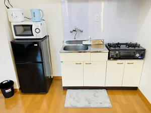 ２口コンロ付♪スーパーで食材を買ってきたらすぐにお料理に取り掛かれます！