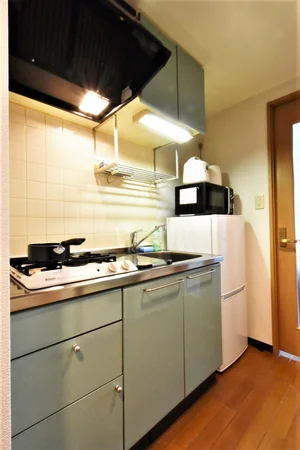 システムキッチン　2口ガスコンロ！キッチン器具もあり！