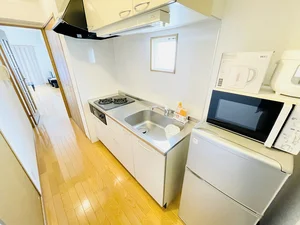 ２口コンロ付♪スーパーで食材を買ってきたらすぐにお料理に取り掛かれます！