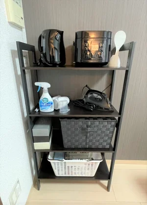 ※炊飯器・鍋フライパン・掃除機・アイロン・空気清浄機・HDD・ブルーレイレコーダーは現在設置しておりません。