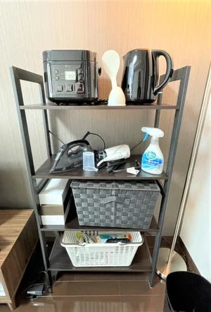 ※炊飯器・鍋フライパン・掃除機・アイロン・空気清浄機・HDD・ブルーレイレコーダーは現在設置しておりません。