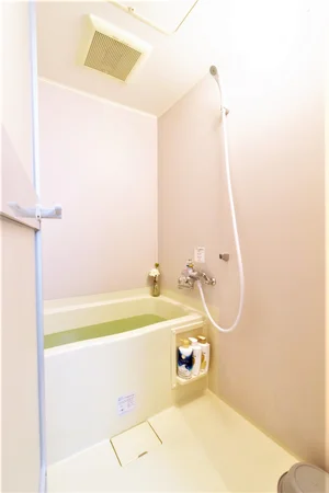 シャンプー・コンディショナー・ボディーソープなどに便利でお風呂洗剤やスポンジなど清掃道具も標準品です。